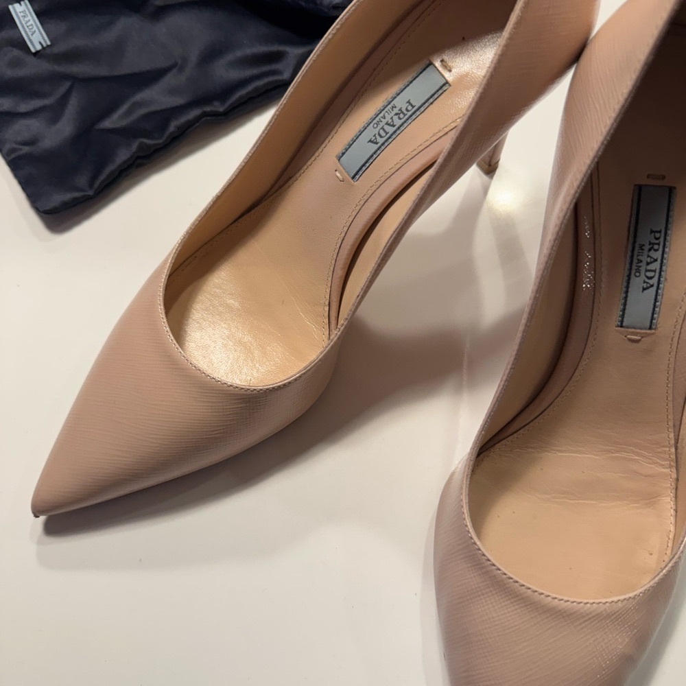 Prada Cream Leather Pumps